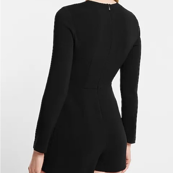 Express women’s size 2 crew neck long sleeve black romper. - Picture 5 of 5